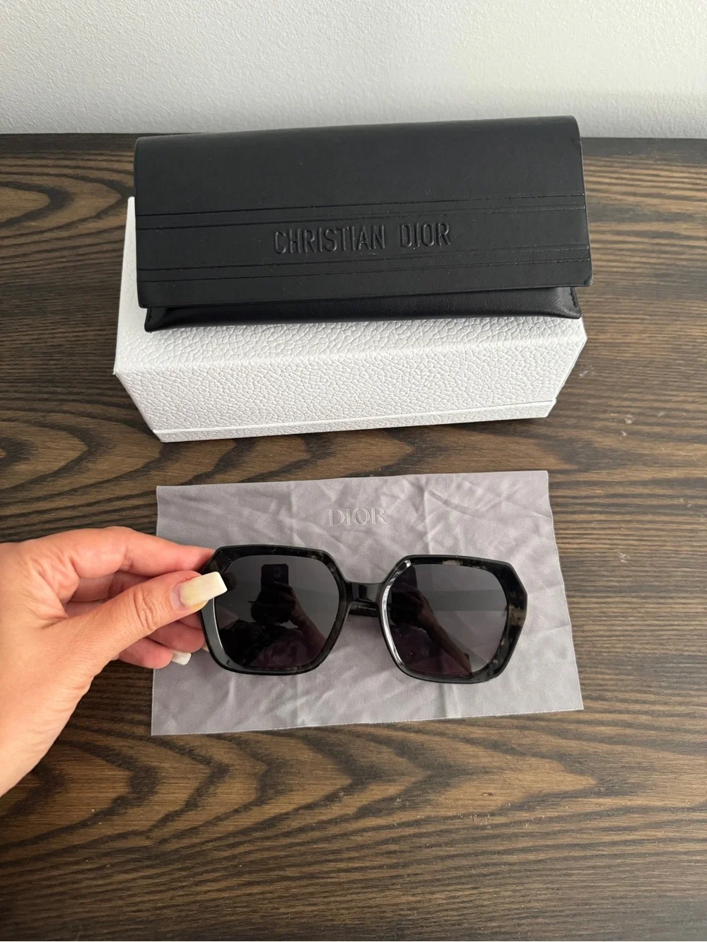 Dior Women's Black Oversized Square Sunglasses